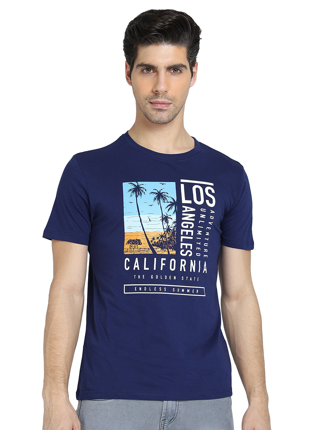 

DYCA Men Blue Printed T-shirt