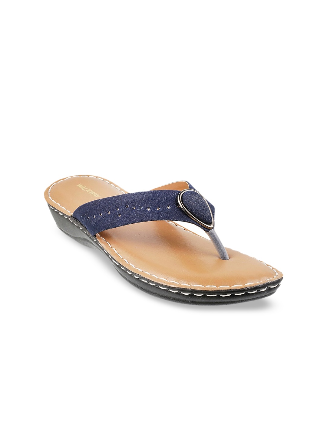 

WALKWAY by Metro Women Blue Colourblocked Laser Cuts Flats