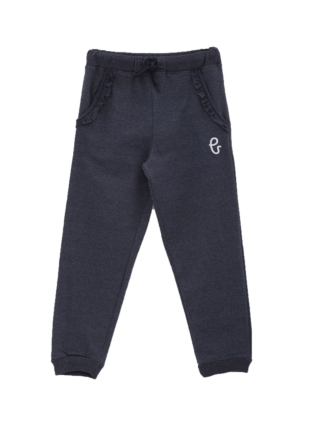 

THETA Girls Navy Blue Cotton Joggers Trousers