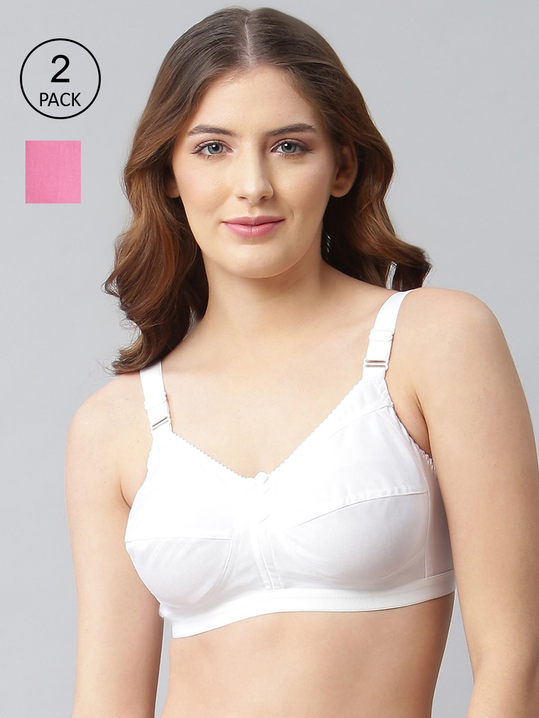 

CUKOO Pink & White Bra