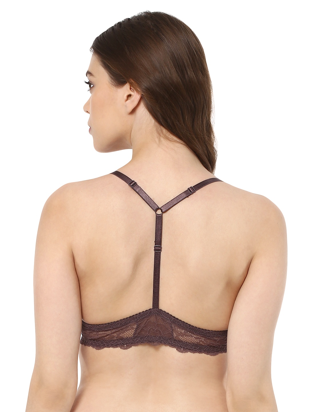 

PrettySecrets Brown Lace Underwired Lightly Padded Push-Up Bra