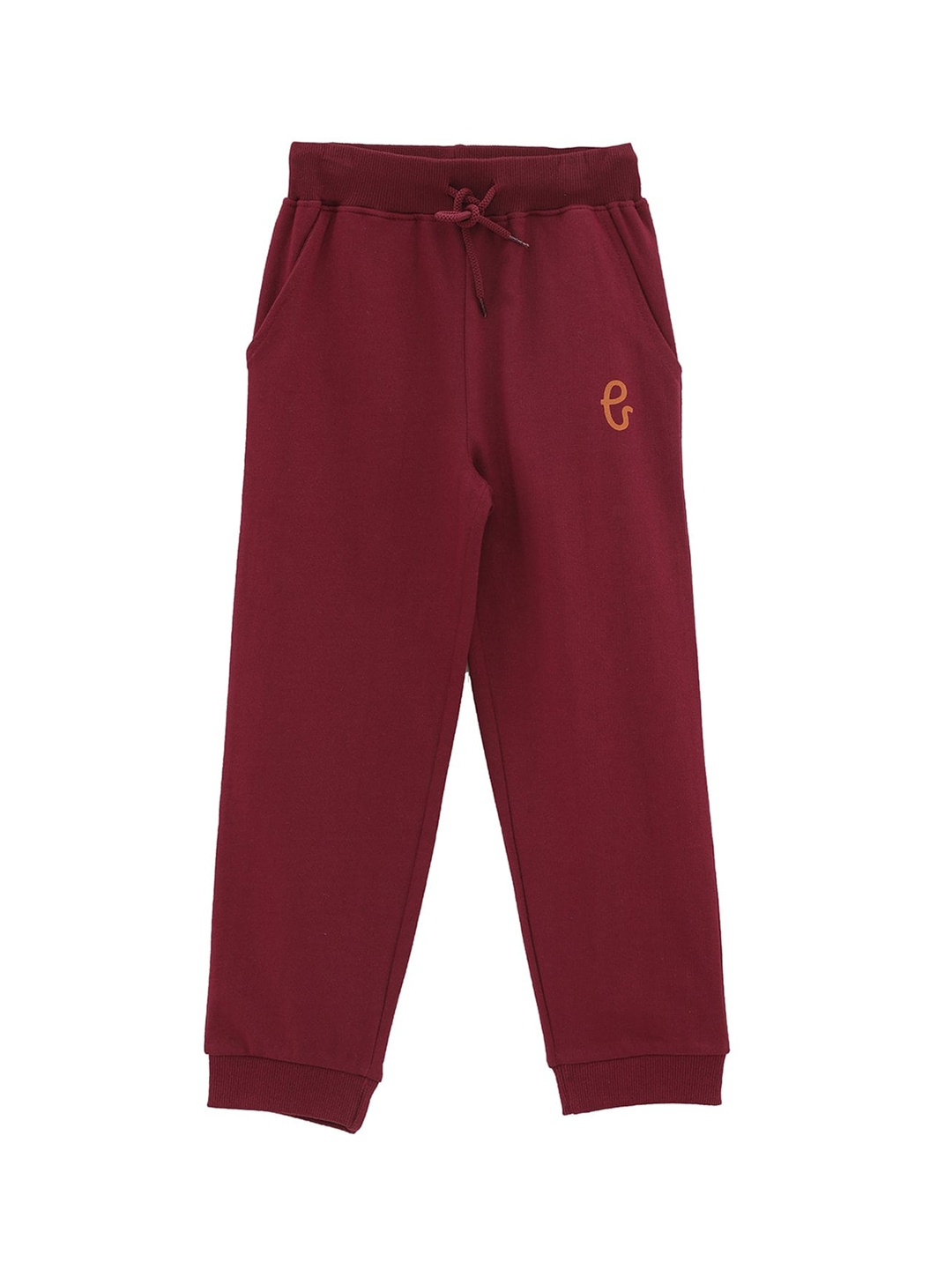 

THETA Boys Maroon Solid Cotton Joggers