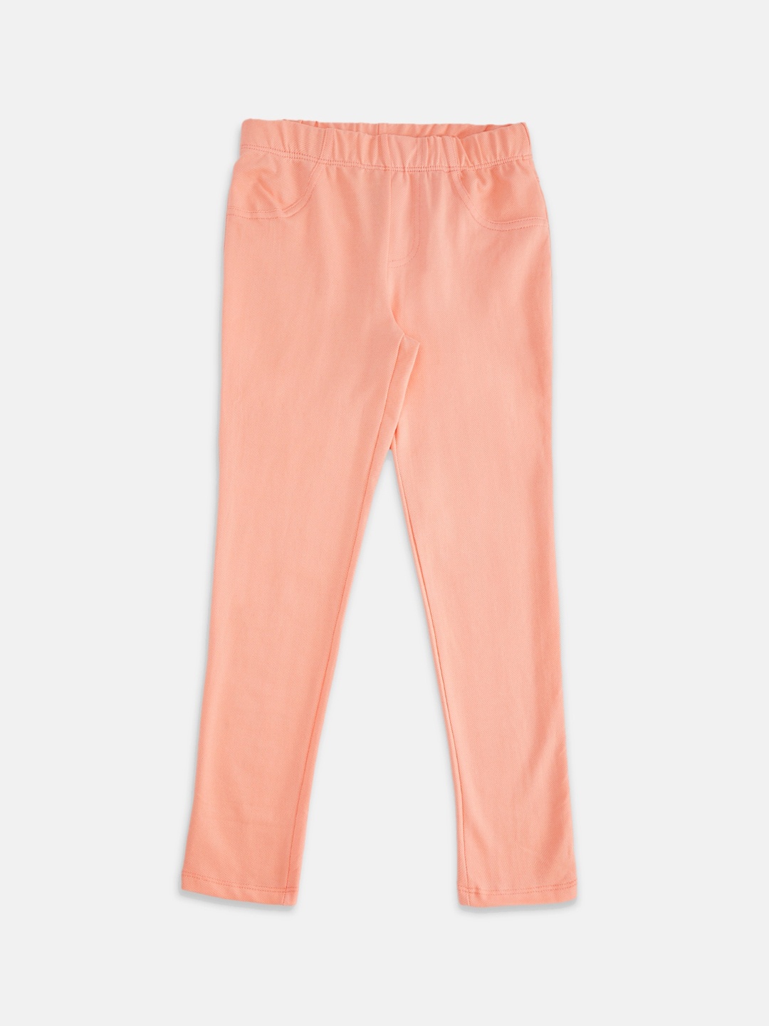 

Pantaloons Junior Girls Peach Solid Cotton Track Pants