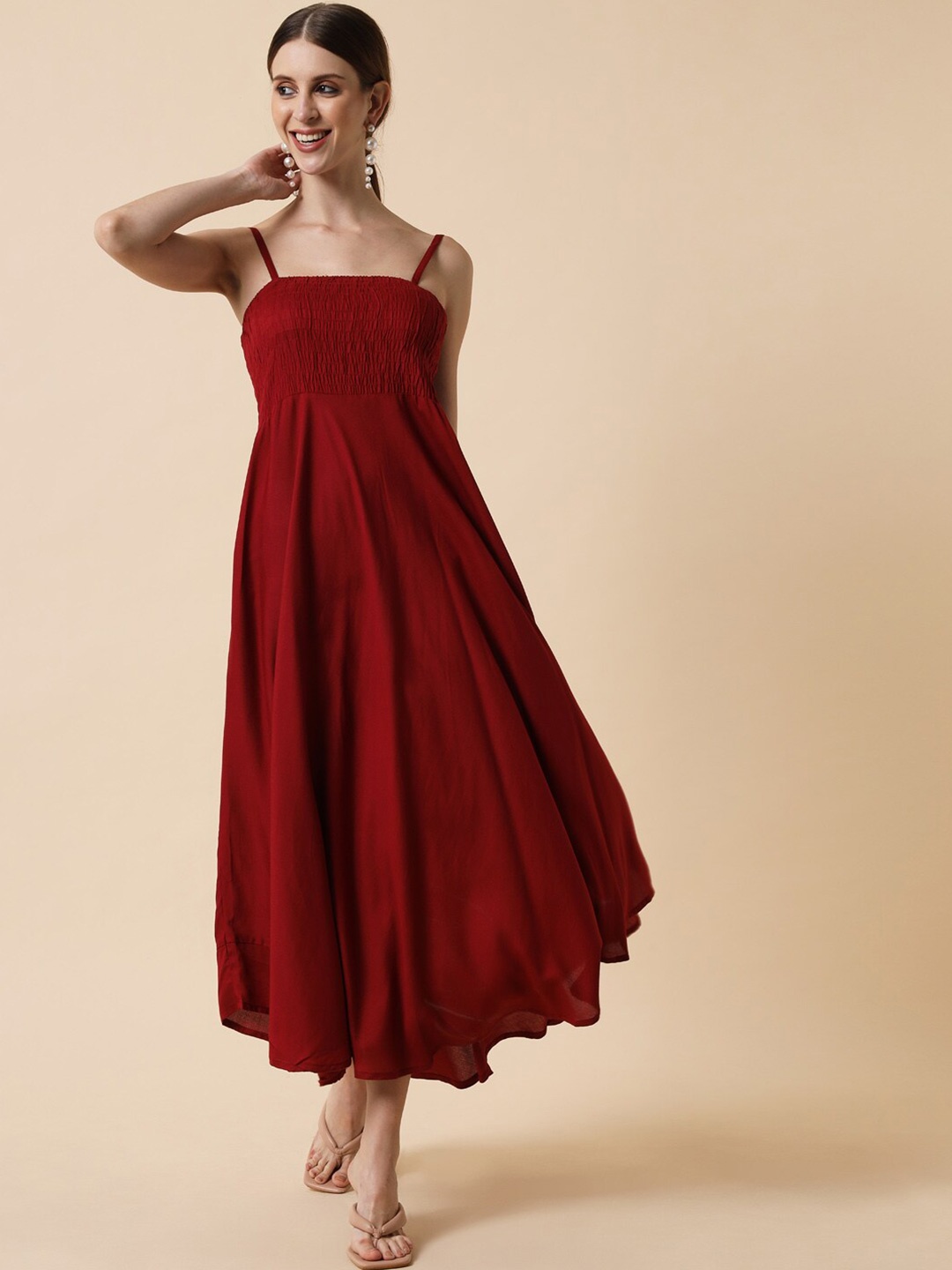 

Meeranshi Maroon Maxi Dress