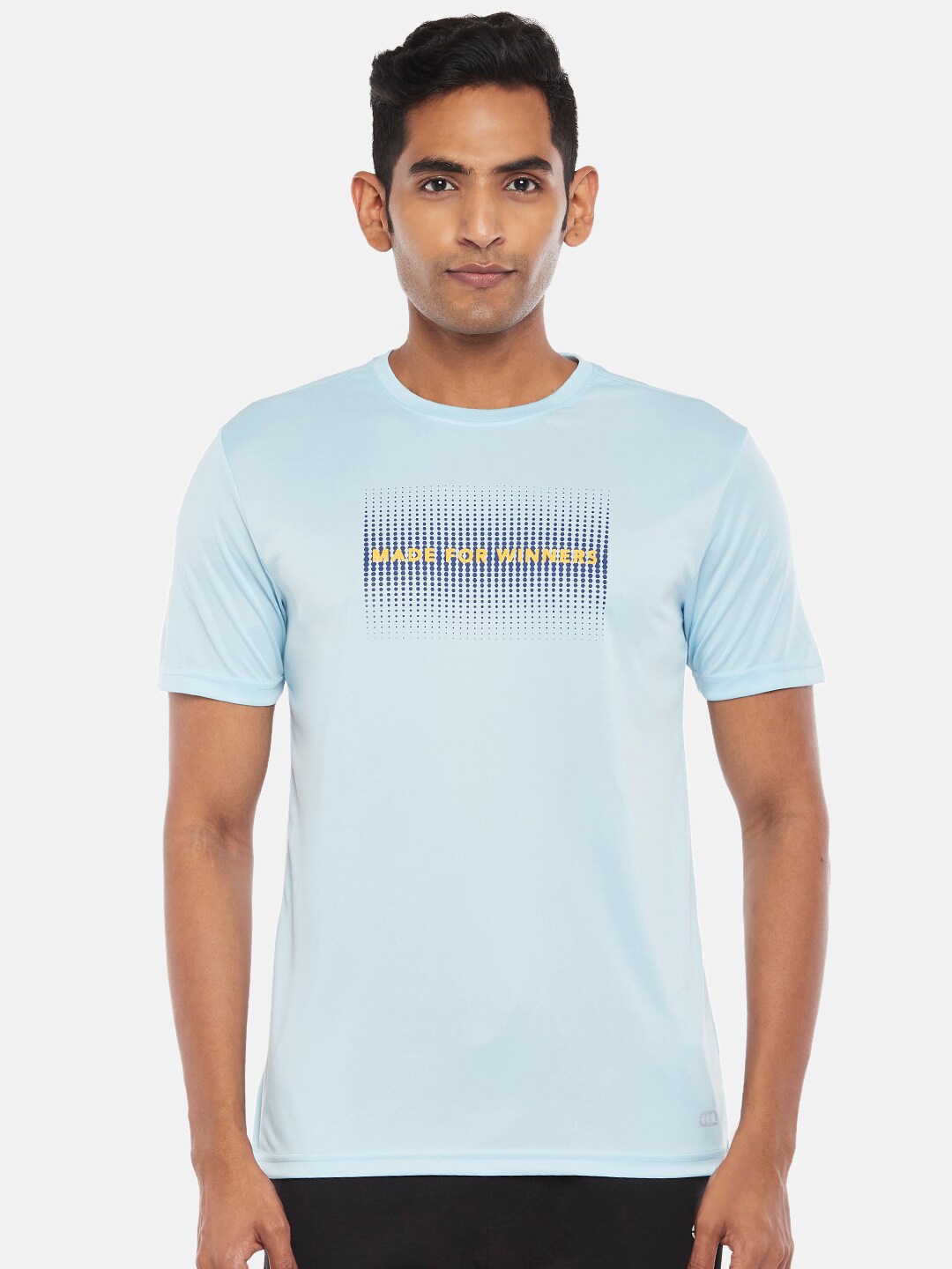 

Ajile by Pantaloons Men Blue Typography Printed Cotton Slim Fit T-shirt