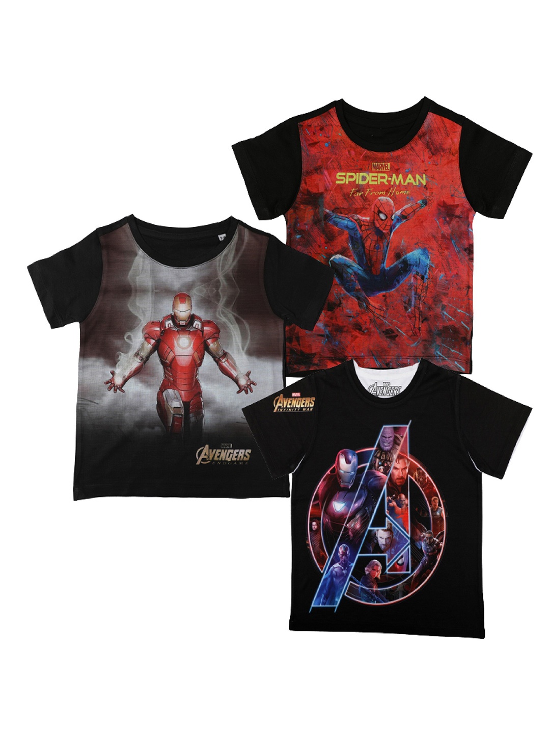 

Marvel by Wear Your Mind Boys Red 3 Printed Applique T-shirt