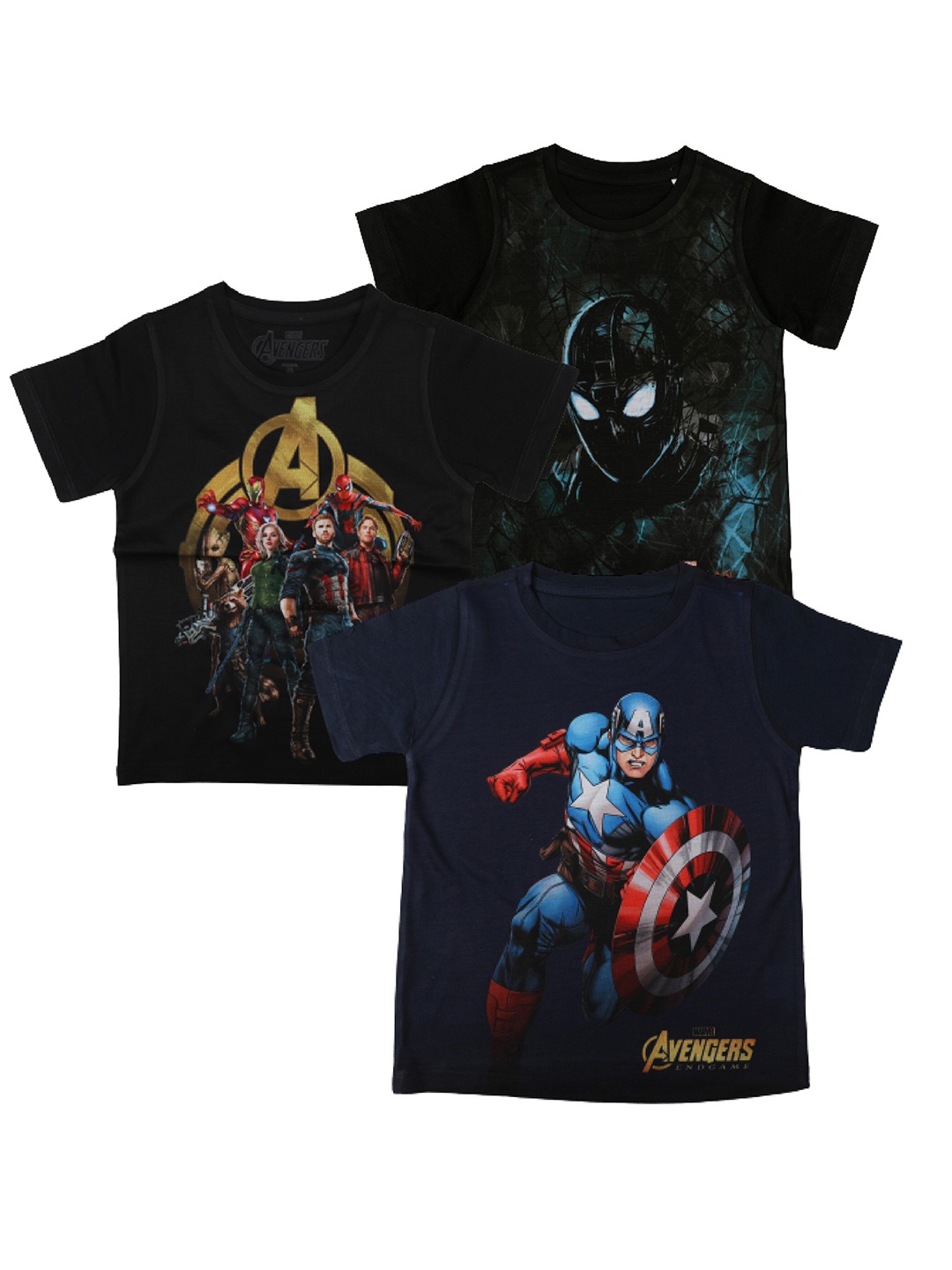 

Marvel by Wear Your Mind Boys Black 3 Printed T-shirt