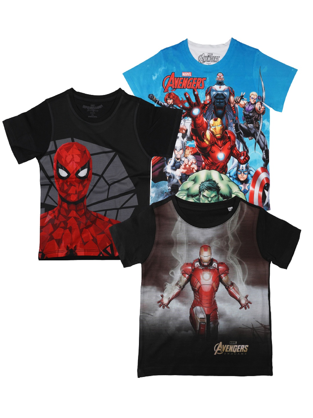 

Marvel by Wear Your Mind Boys Black & Blue 3 Printed T-shirt