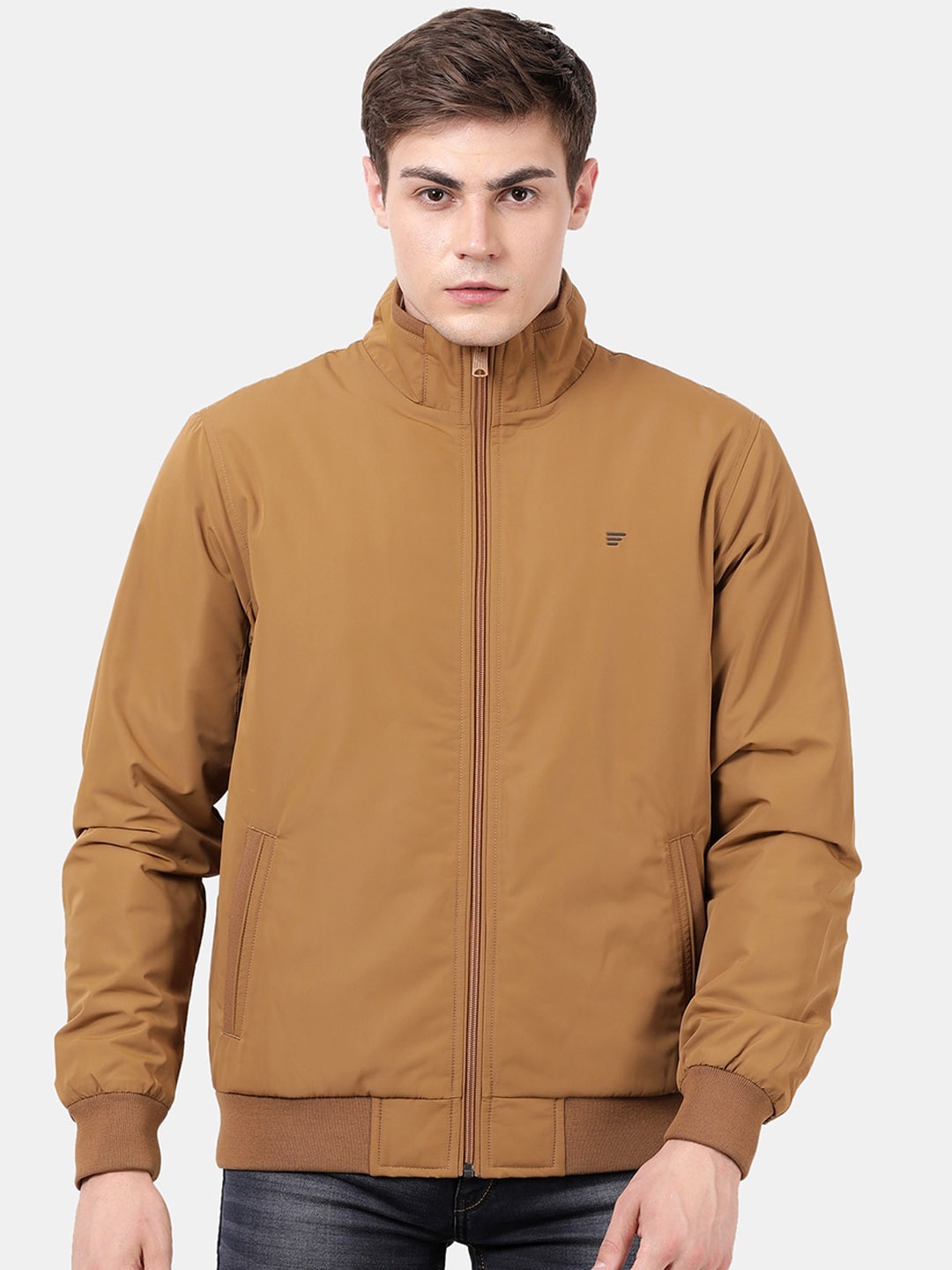 

t-base Men Tan Windcheater Bomber Jacket