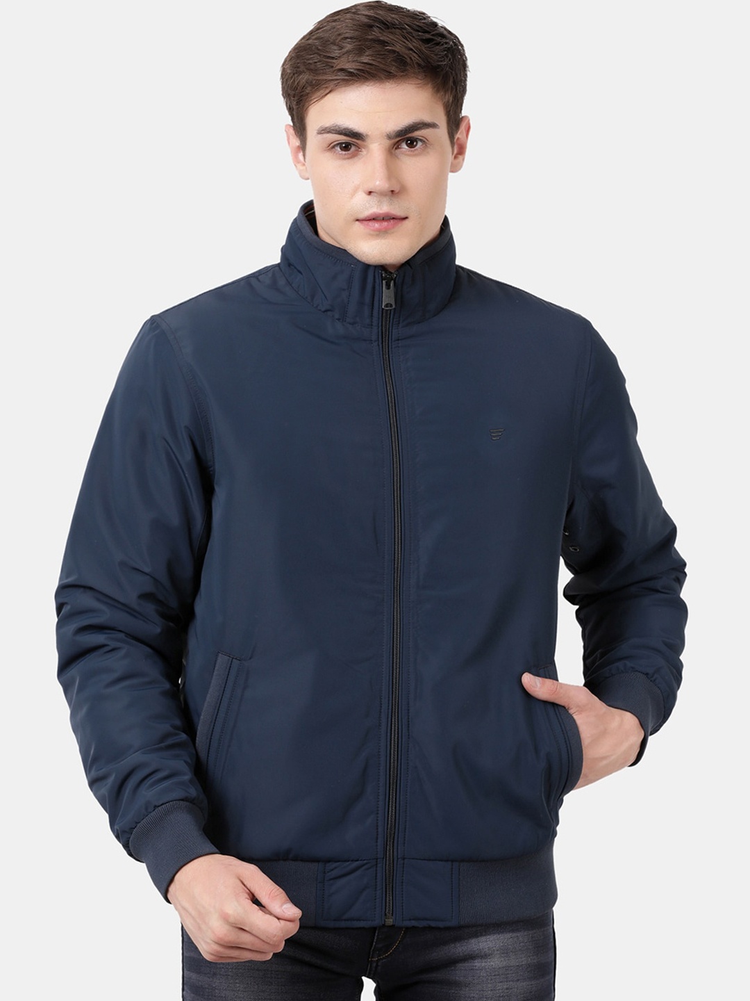 

t-base Men Blue Padded Windcheater Jacket