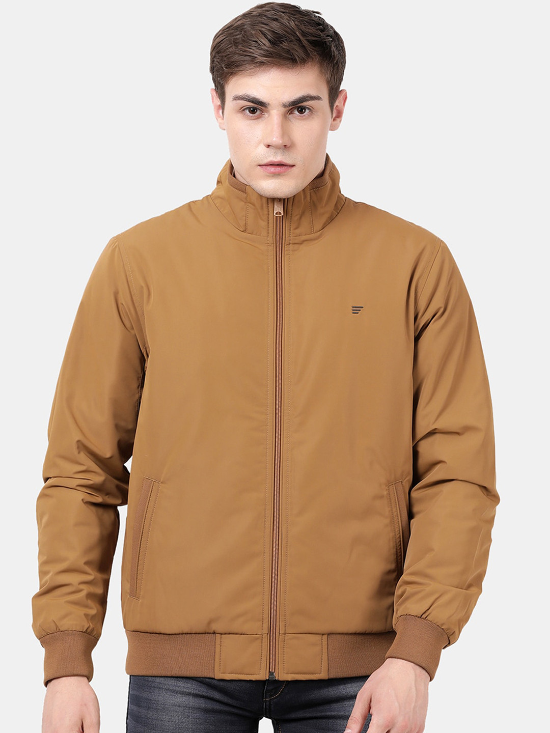 

t-base Men Tan Windcheater Bomber Jacket