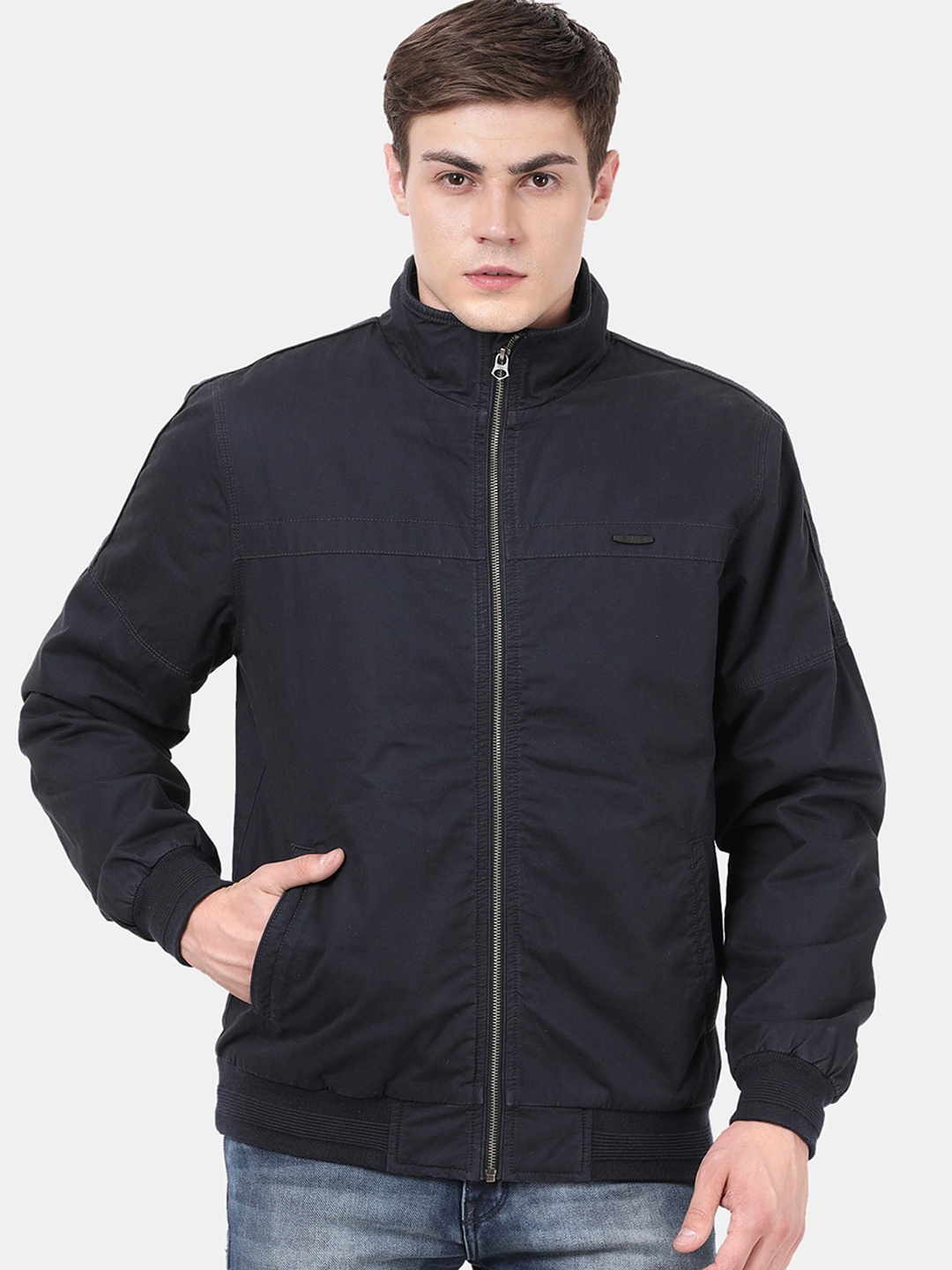 

t-base Men Blue Windcheater Bomber Jacket