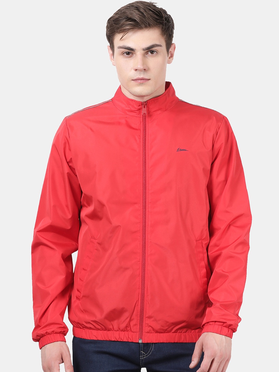 

t-base Men Windcheater Open Front Jacket, Red