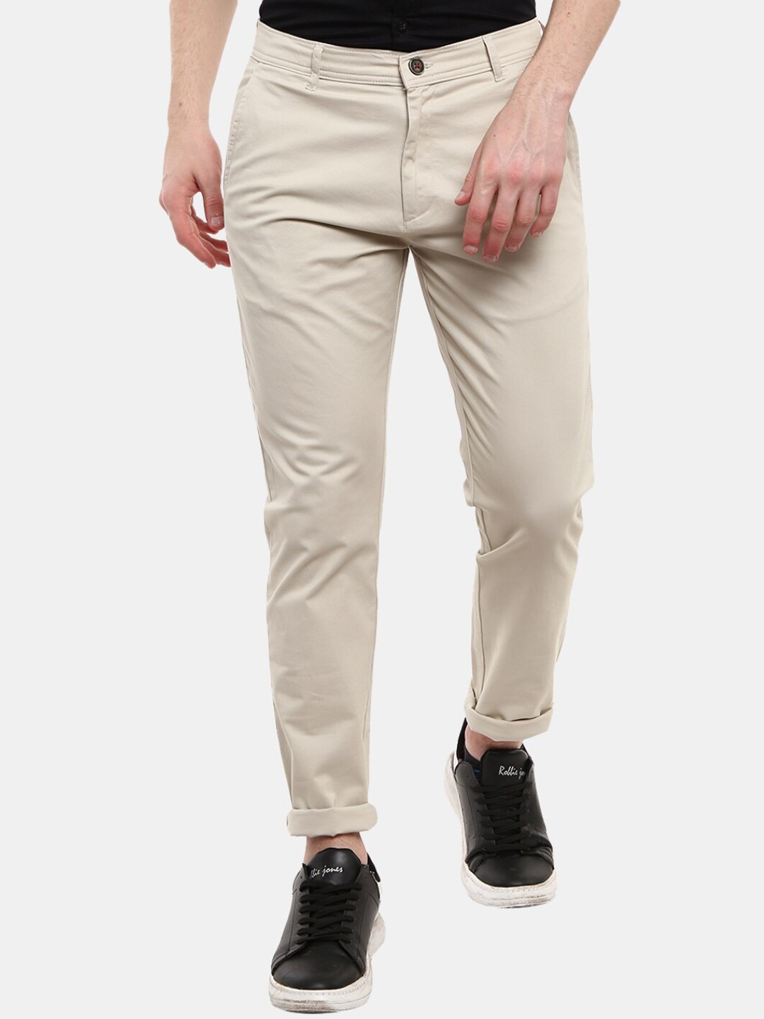 

V-Mart Men Cream-Coloured Trousers