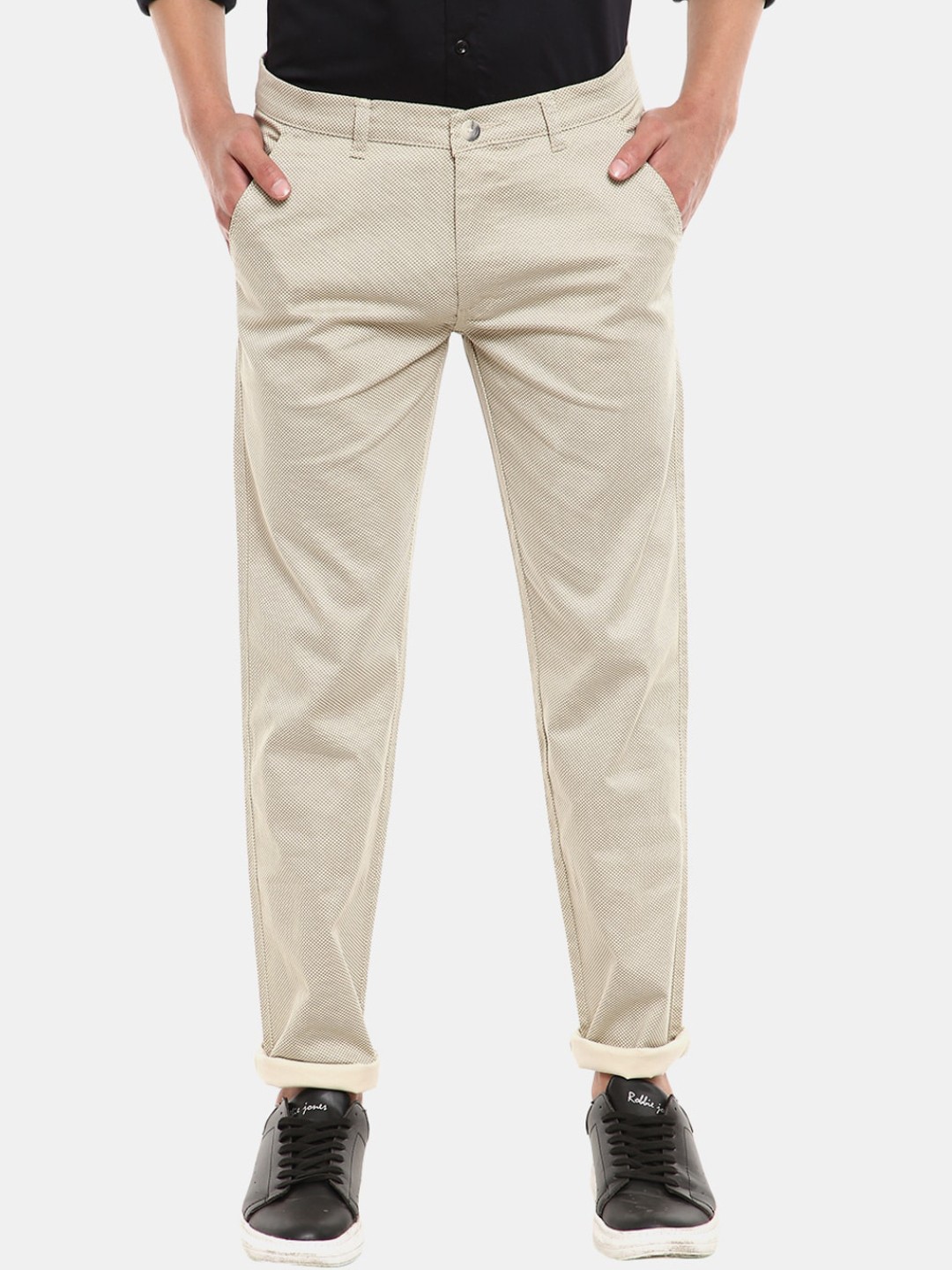 

V-Mart Men Cream-Coloured Trousers