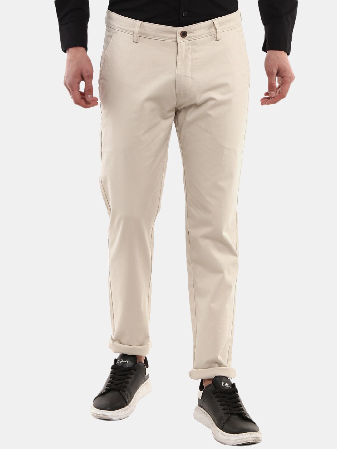 

V-Mart Men Cream-Coloured Cotton Trousers