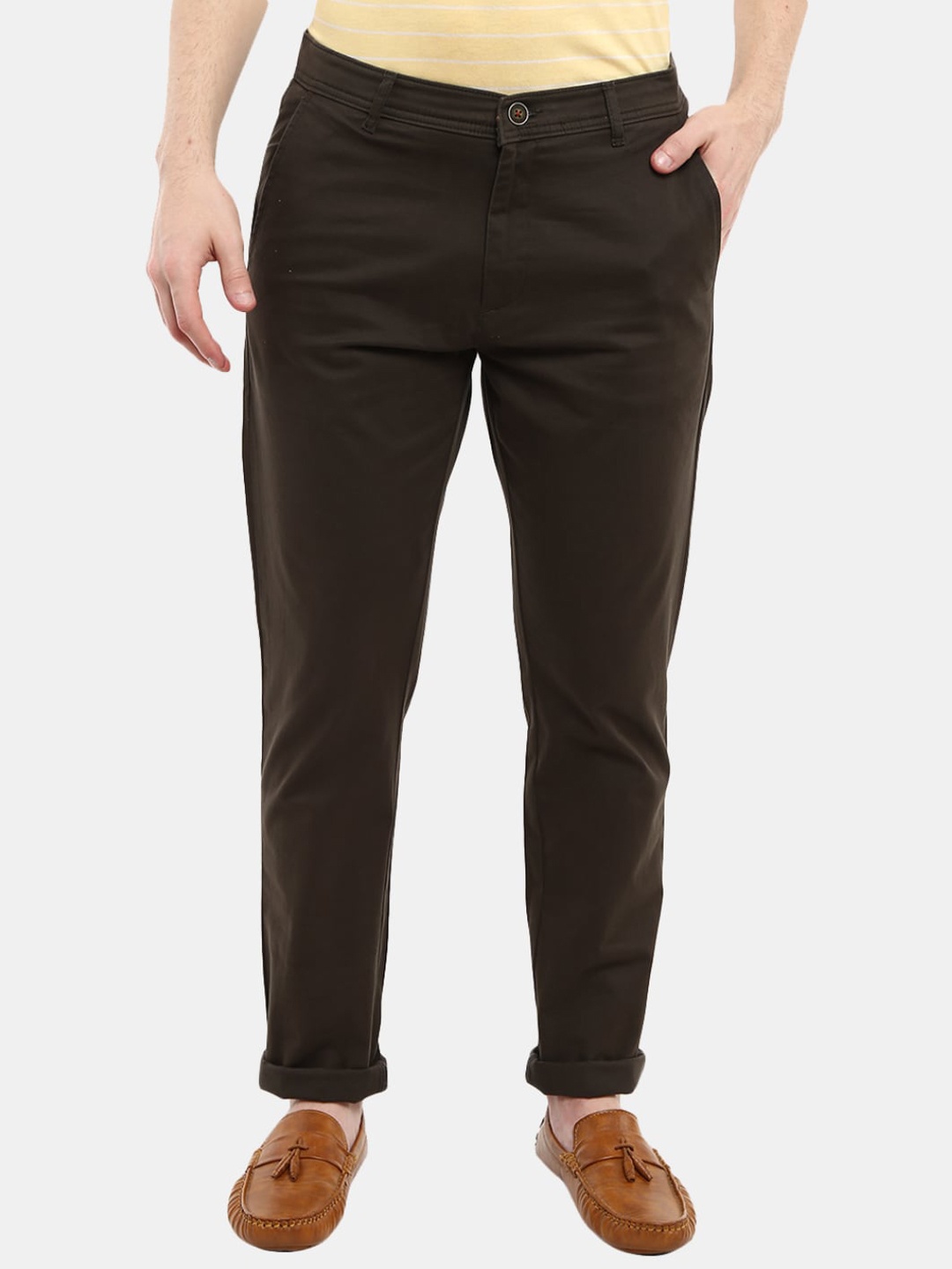 

V-Mart Men Olive Green Chinos Trousers