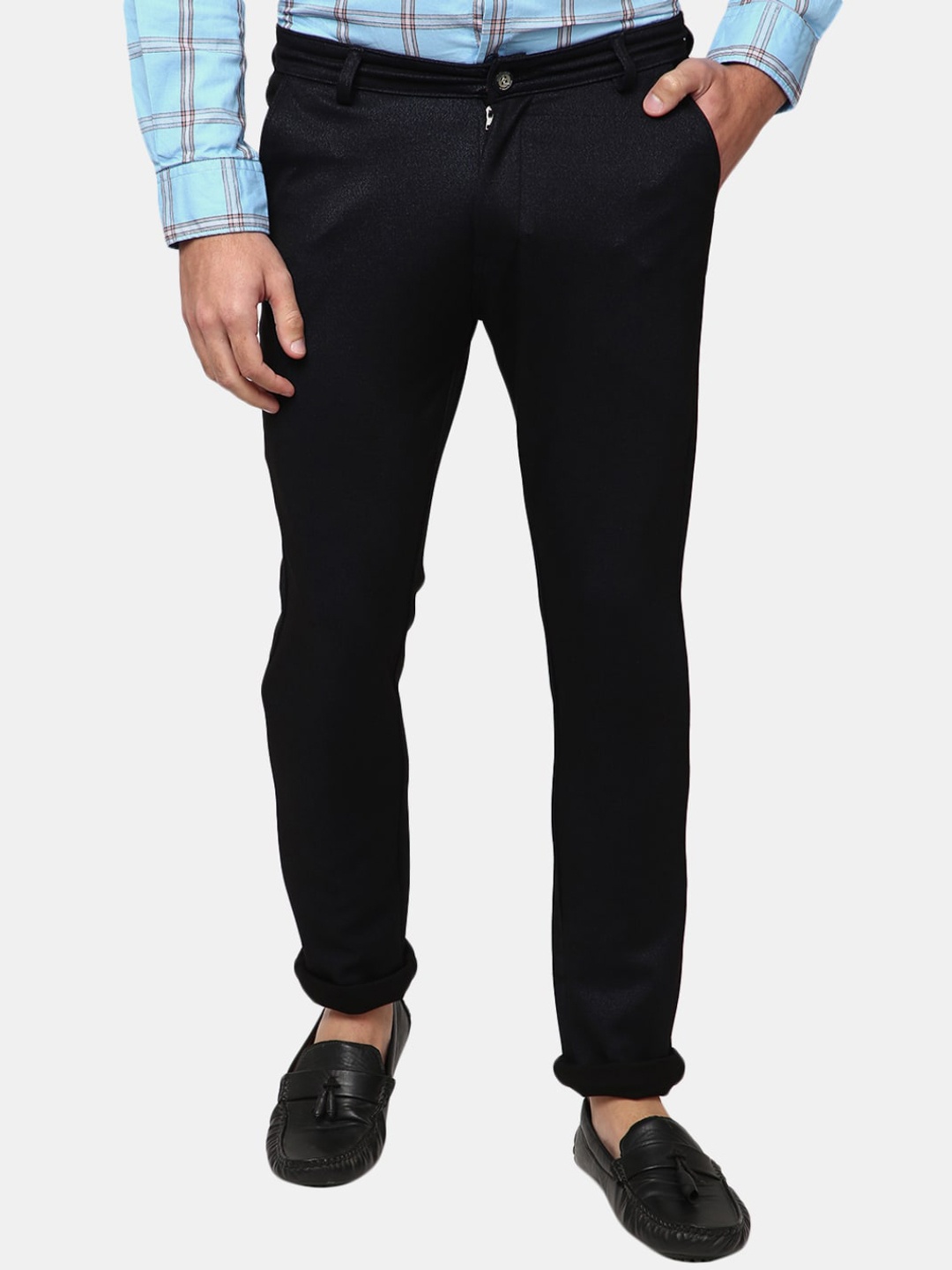

V-Mart Men Navy Blue Trousers