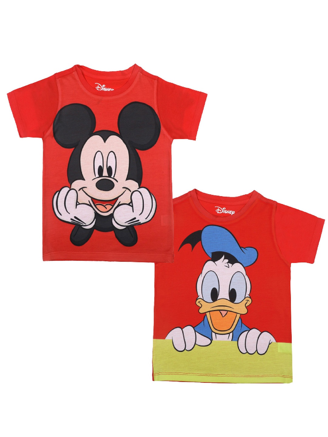 

Disney by Wear Your Mind Boys Red & permanent geranium lake 2 Printed Raw Edge T-shirt