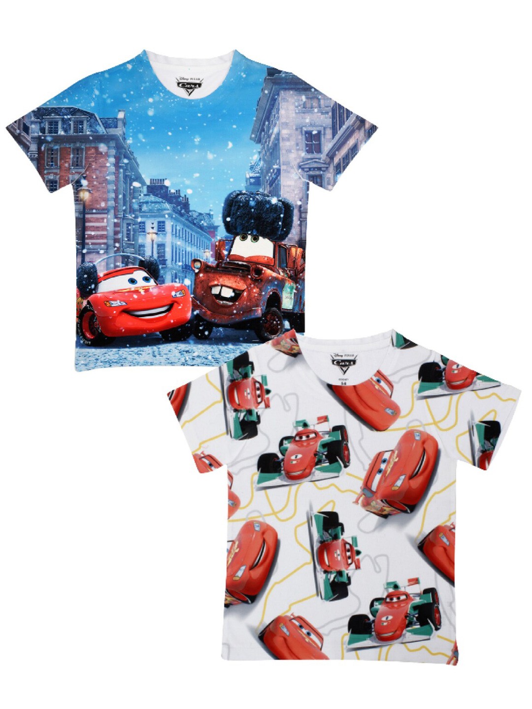 

Disney by Wear Your Mind Boys Set Of 2 Cars Printed T-shirt, Blue