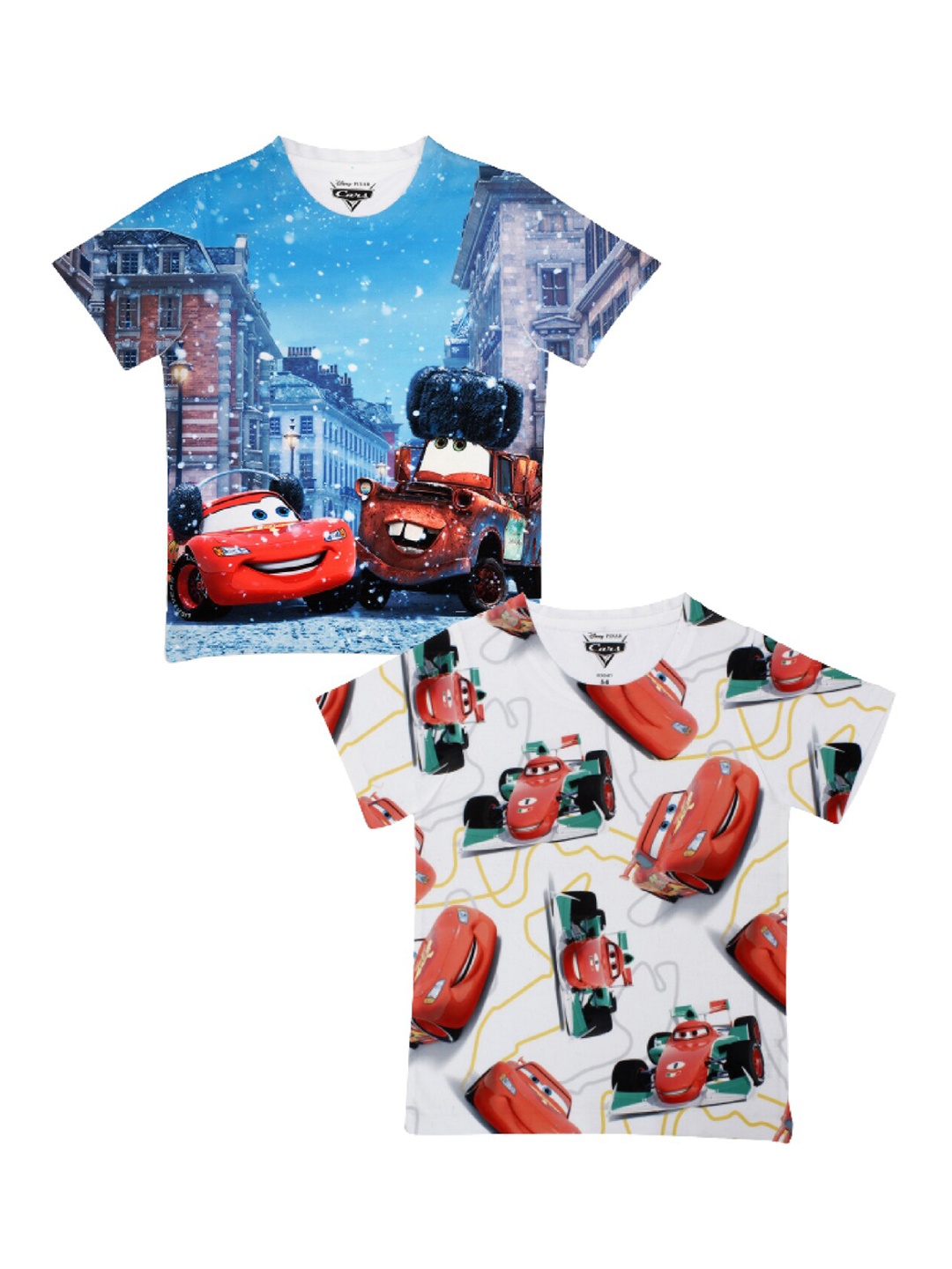 

Disney by Wear Your Mind Boys Blue & White 2 Printed Applique T-shirt
