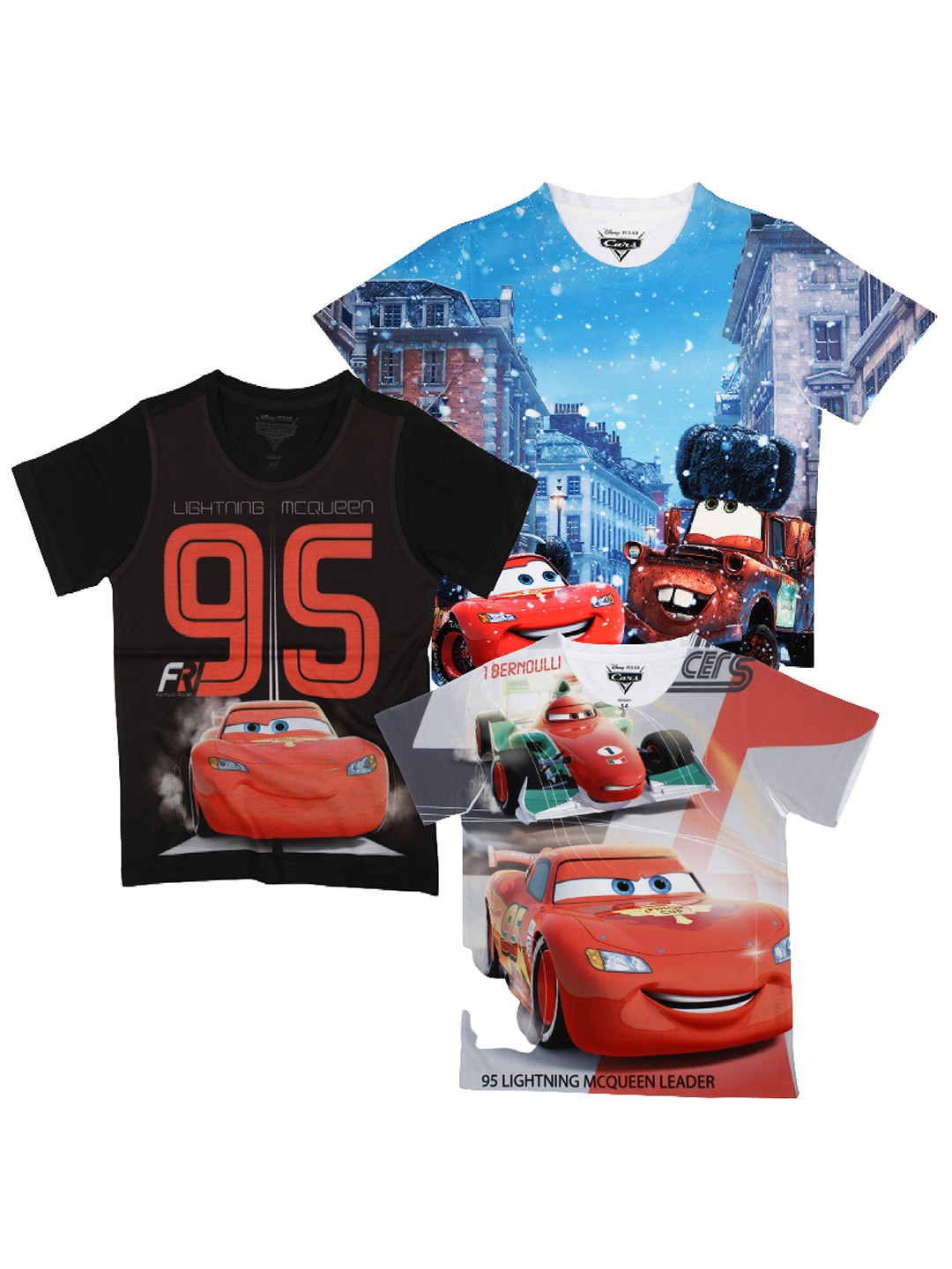 

Disney by Wear Your Mind Boys Assorted 3 Printed Applique T-shirt