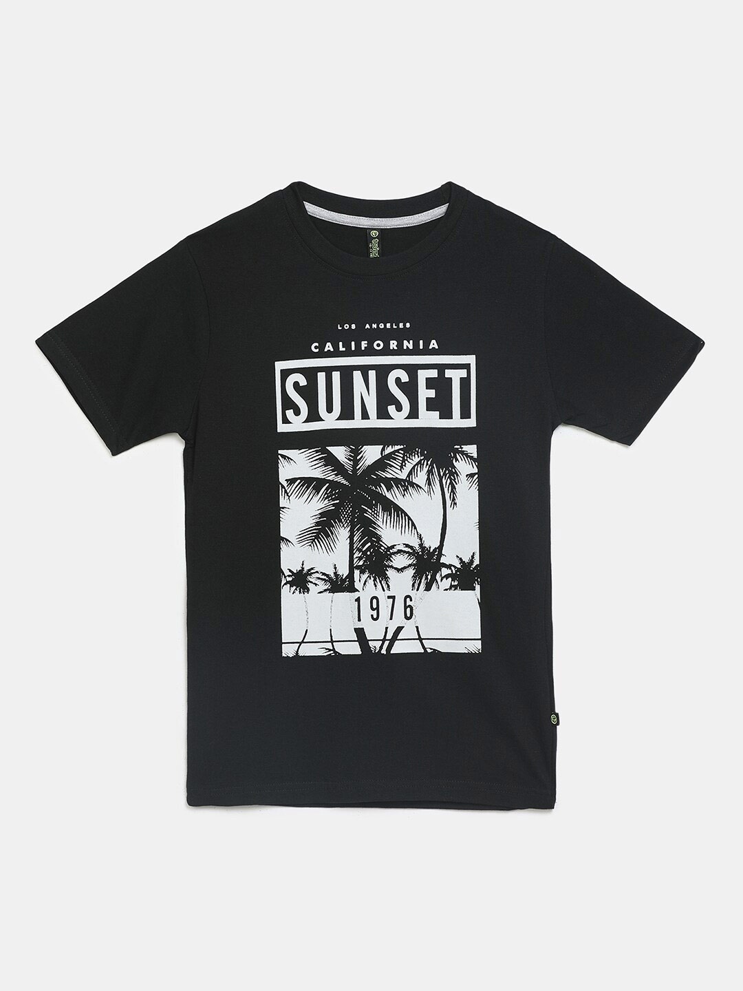 

V-Mart Boys Black & raisin black Printed T-shirt