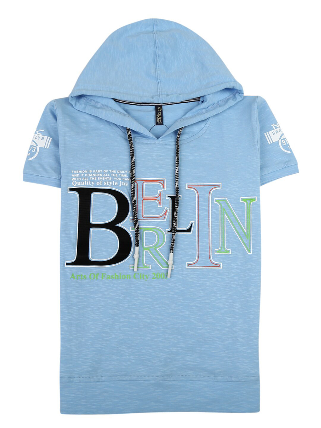 

V-Mart Boys Blue Printed Hooded Neck T-shirt