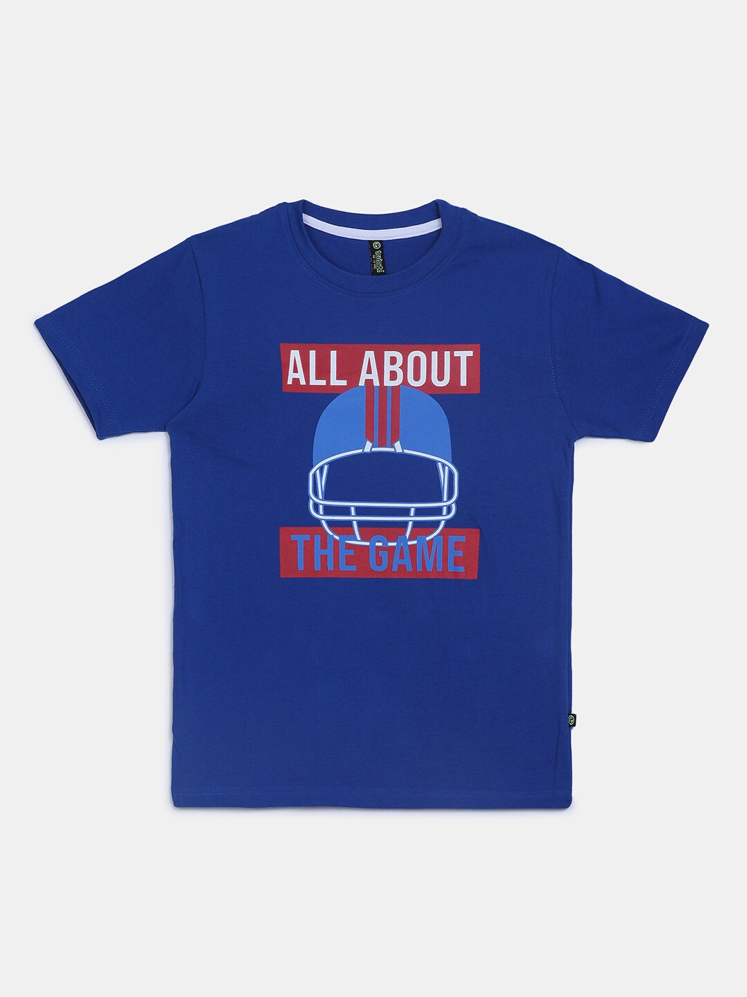 

V-Mart Boys Blue Typography Printed Applique T-shirt