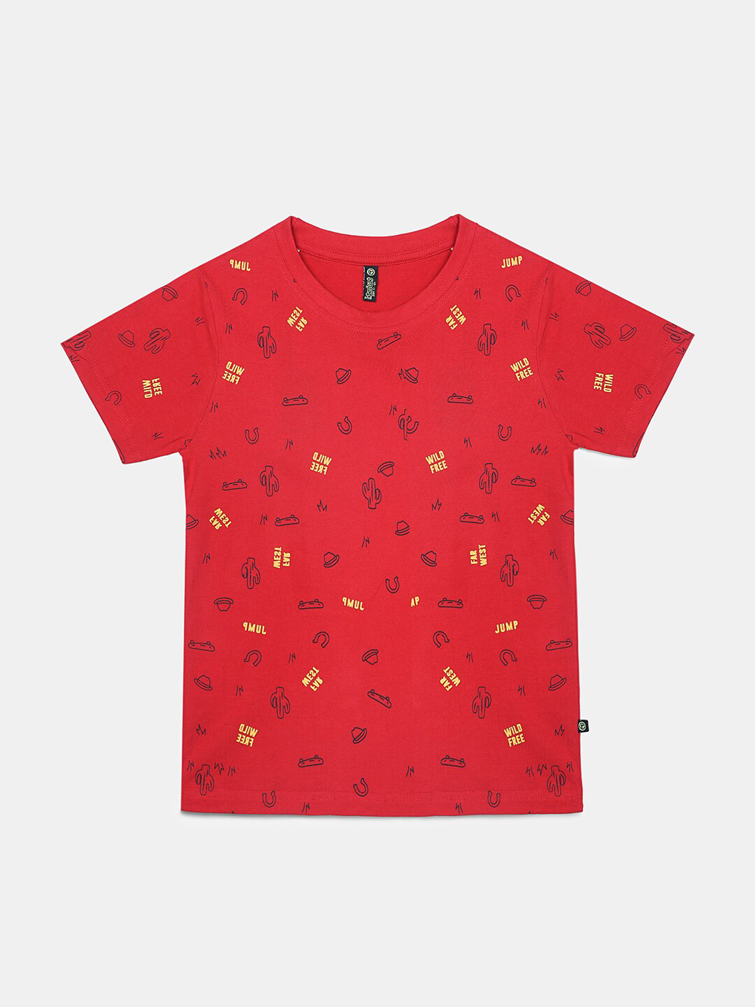 

V-Mart Boys Red Sports Printed Applique T-shirt