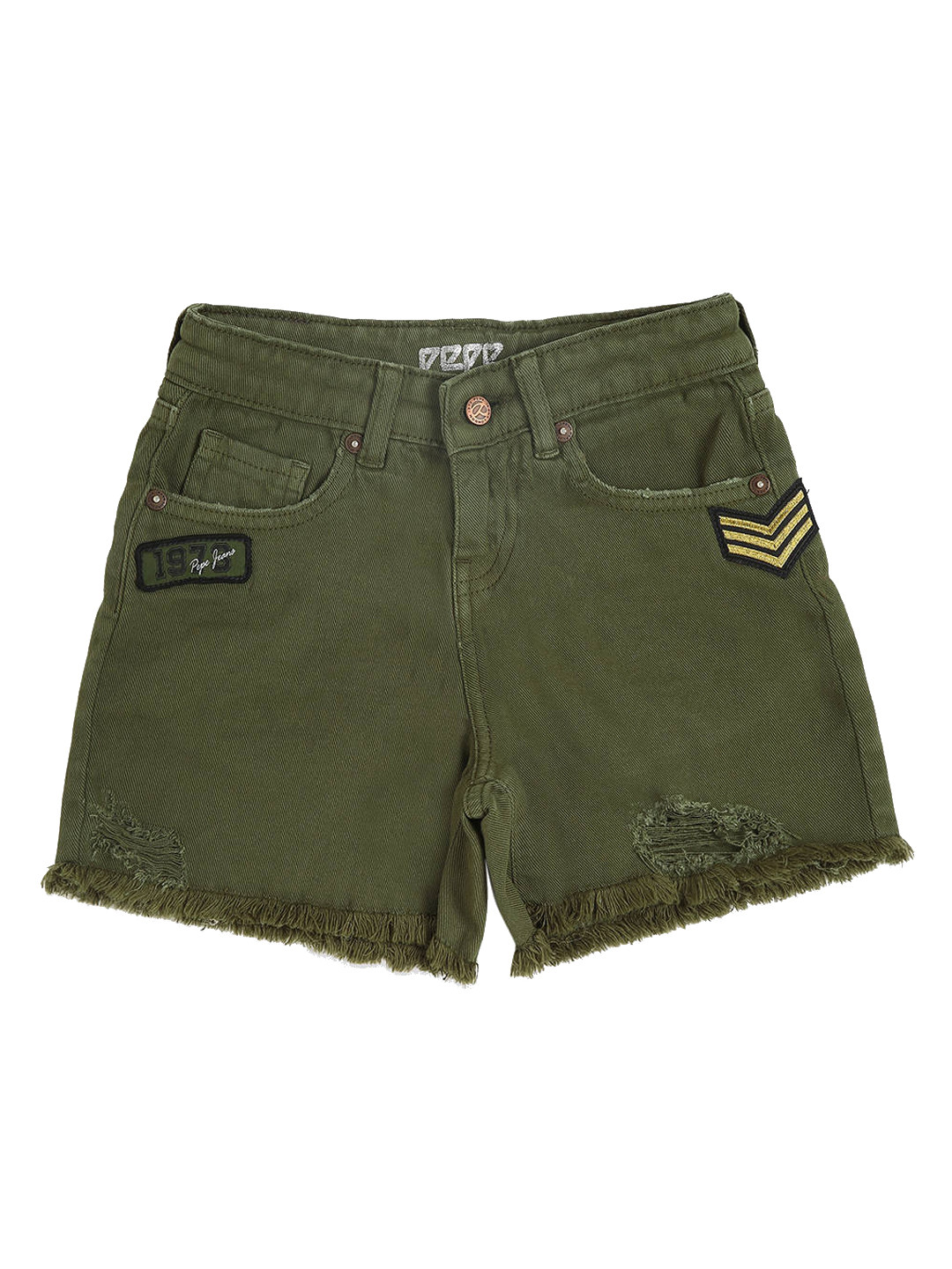 

Pepe Jeans Girls White High-Rise Shorts