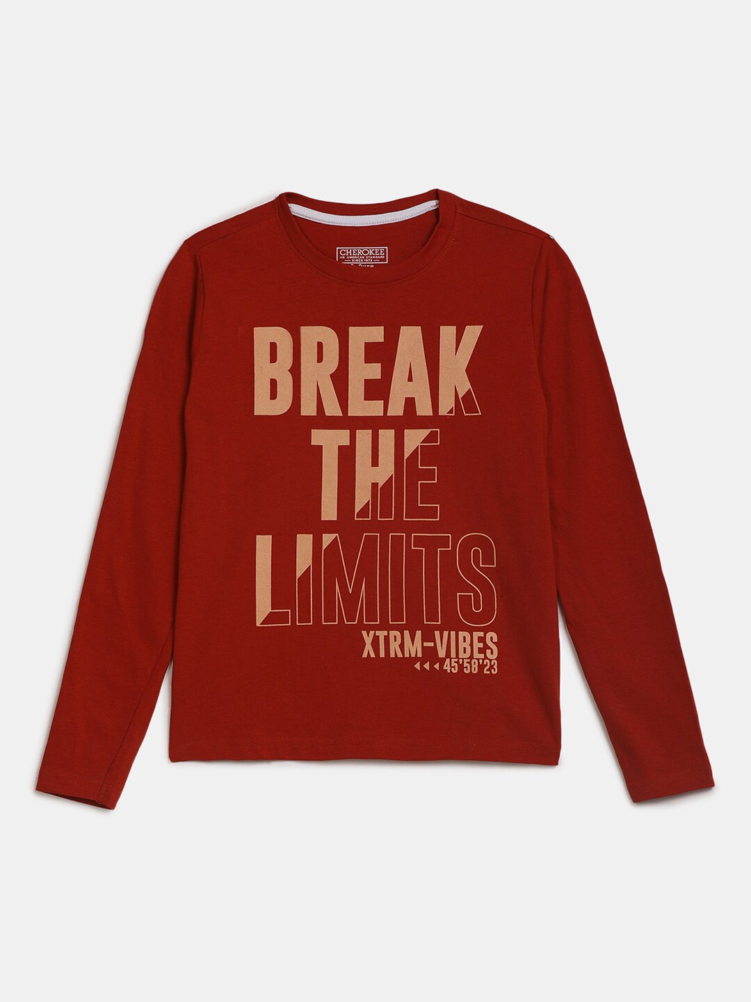 

Cherokee Boys Red Typography Printed Applique T-shirt