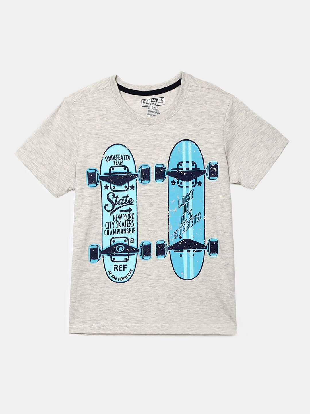 

Cherokee Boys Beige Typography Printed T-shirt