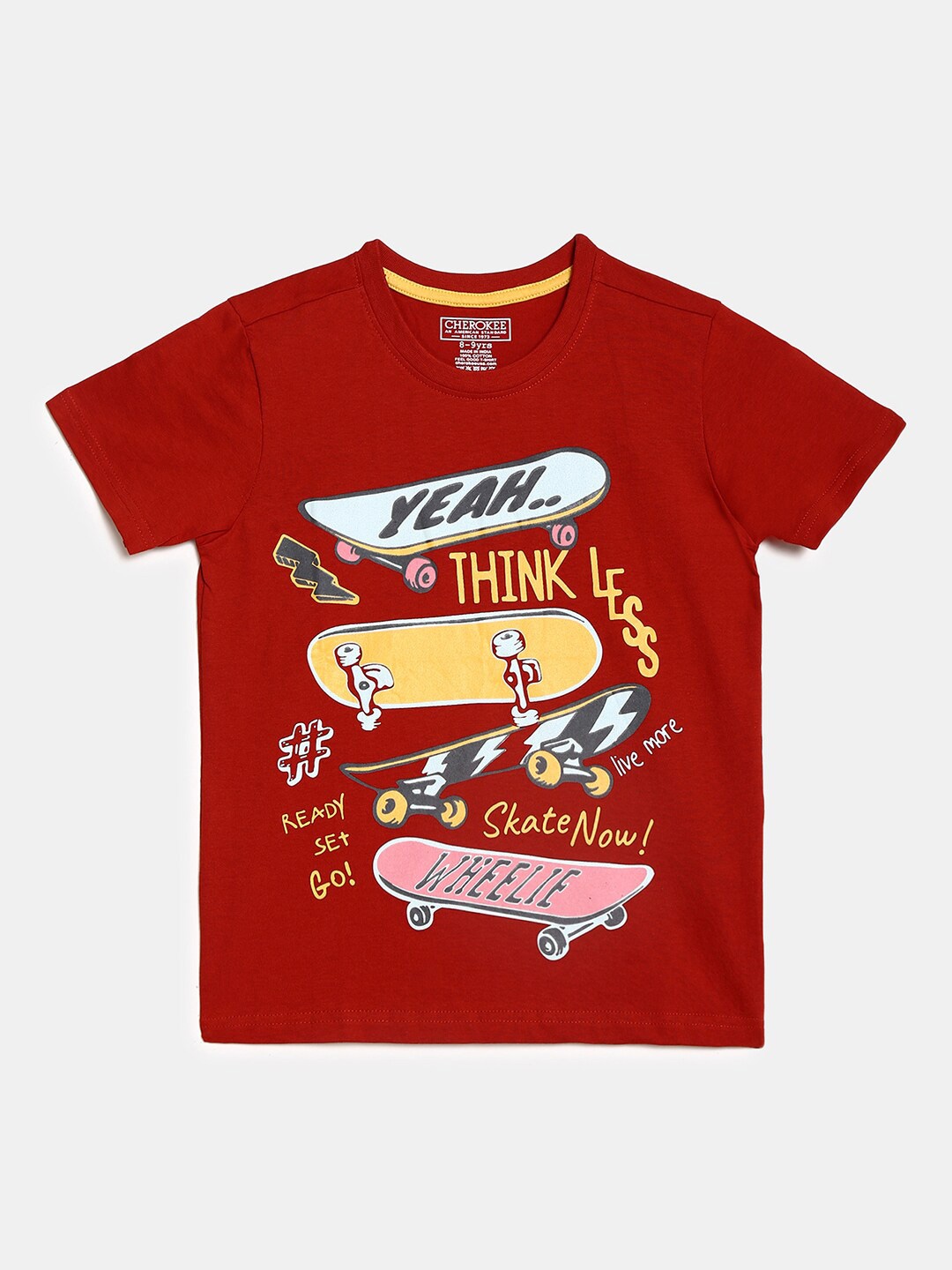 

Cherokee Boys Red Typography Printed T-shirt