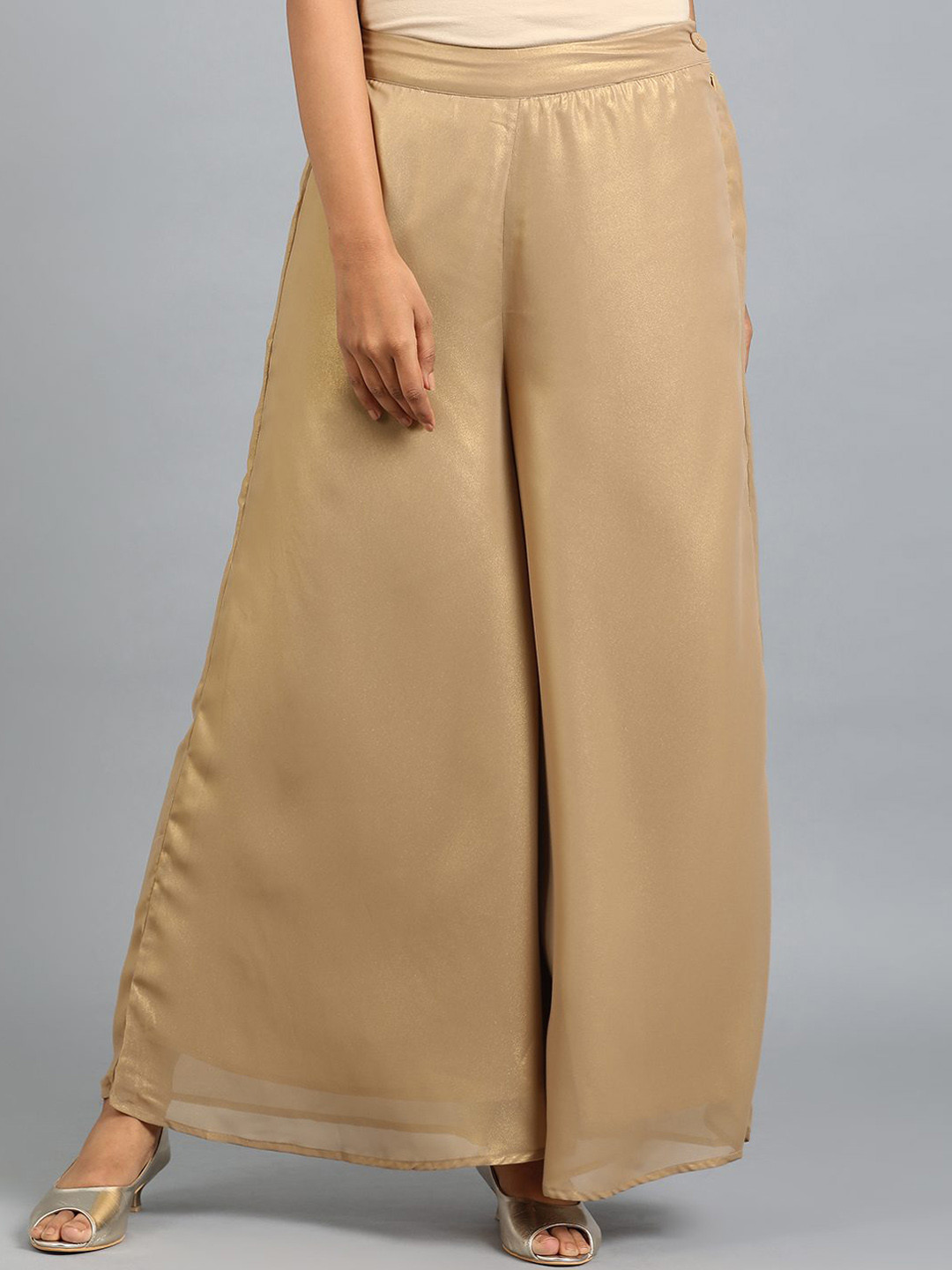 

WISHFUL Women Gold-Toned Pleated Trousers