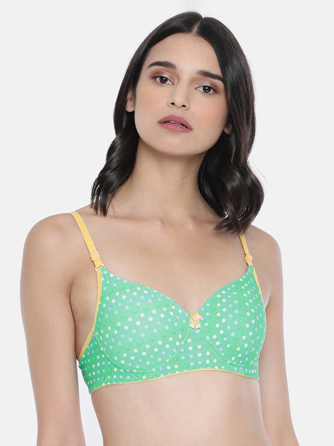 

Lady Love Women Green & Yellow Bra