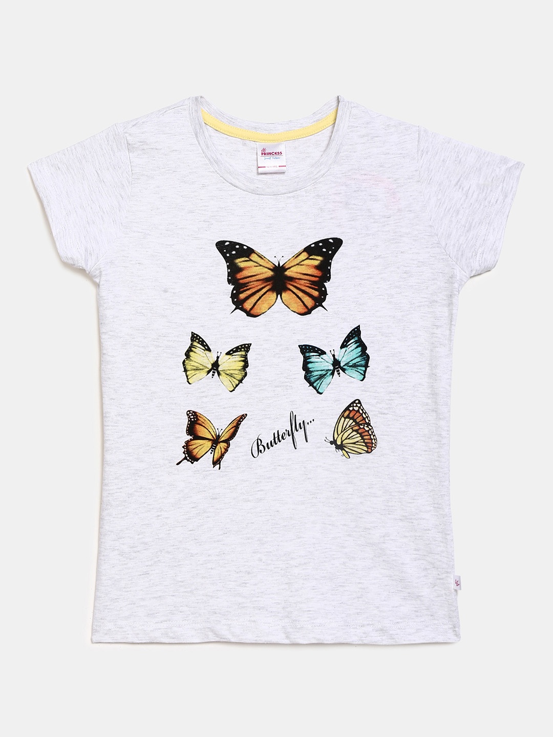 

V-Mart Girls Beige Printed Round Neck T-shirt