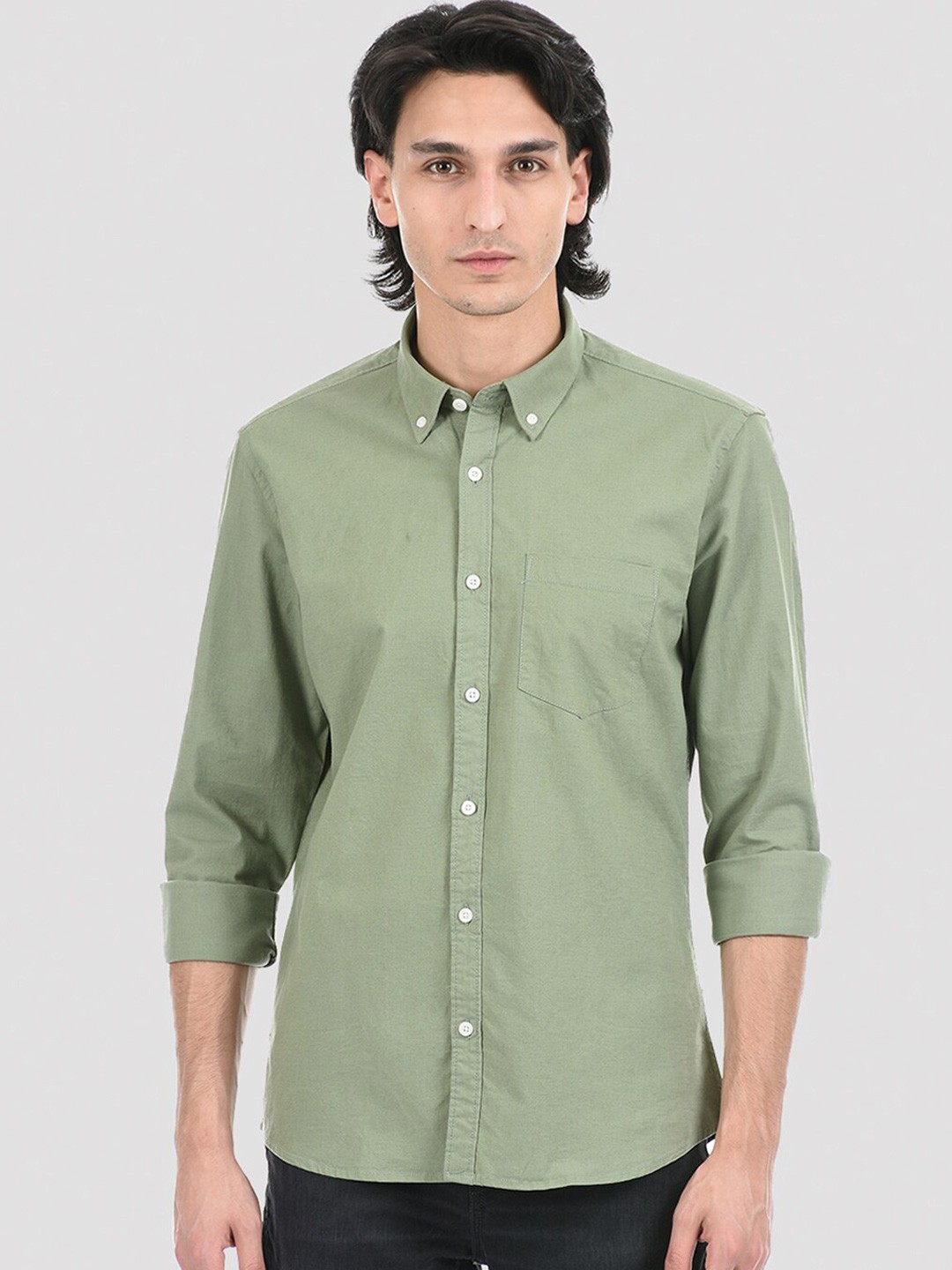 

LONDON FOG Men Green Casual Shirt