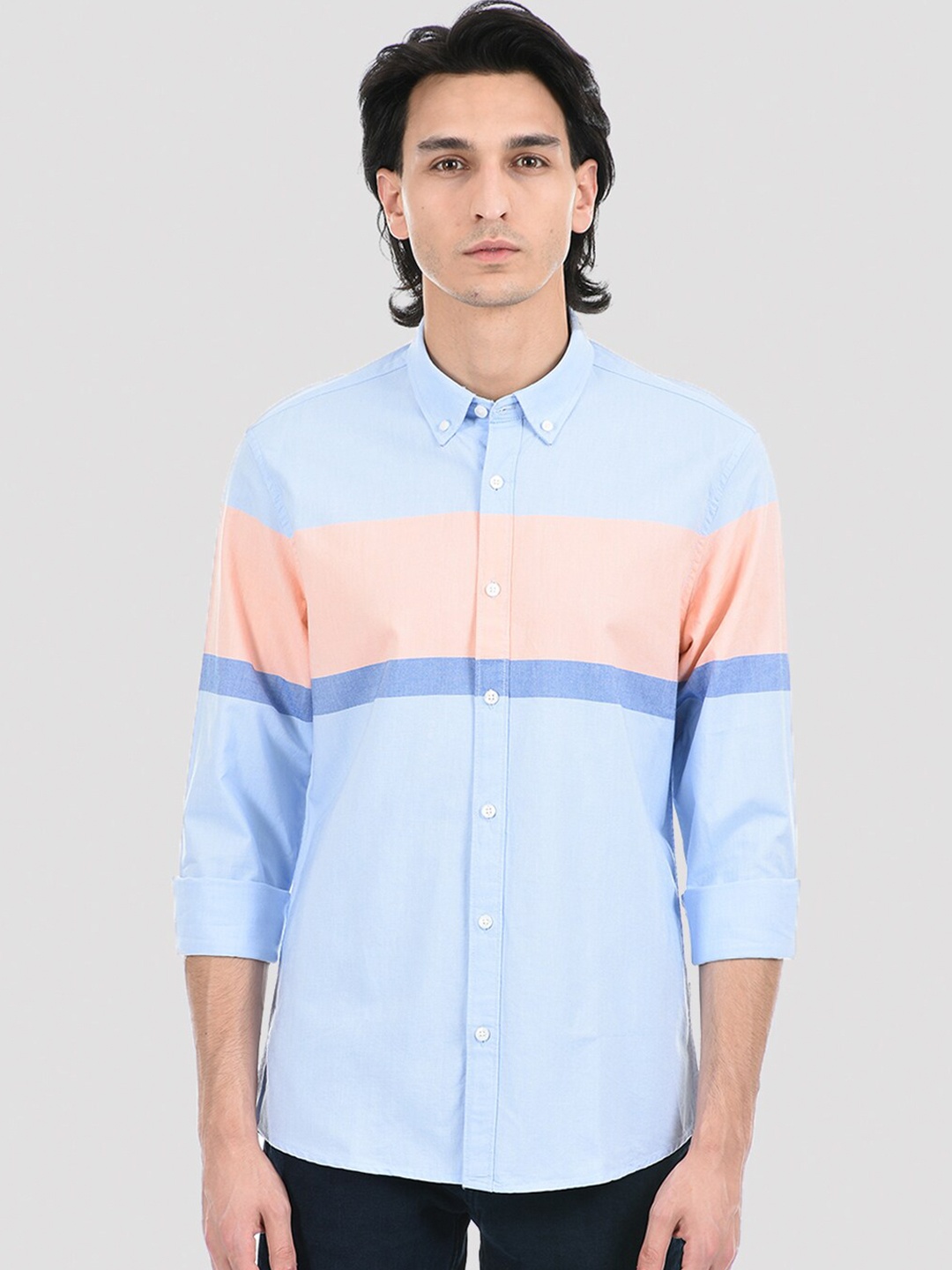 

LONDON FOG Men Blue Casual Shirt