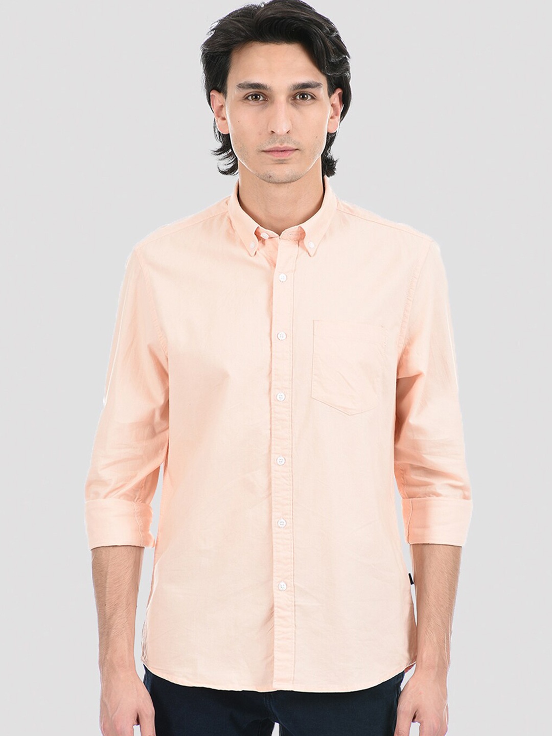 

LONDON FOG Men Orange Casual Shirt