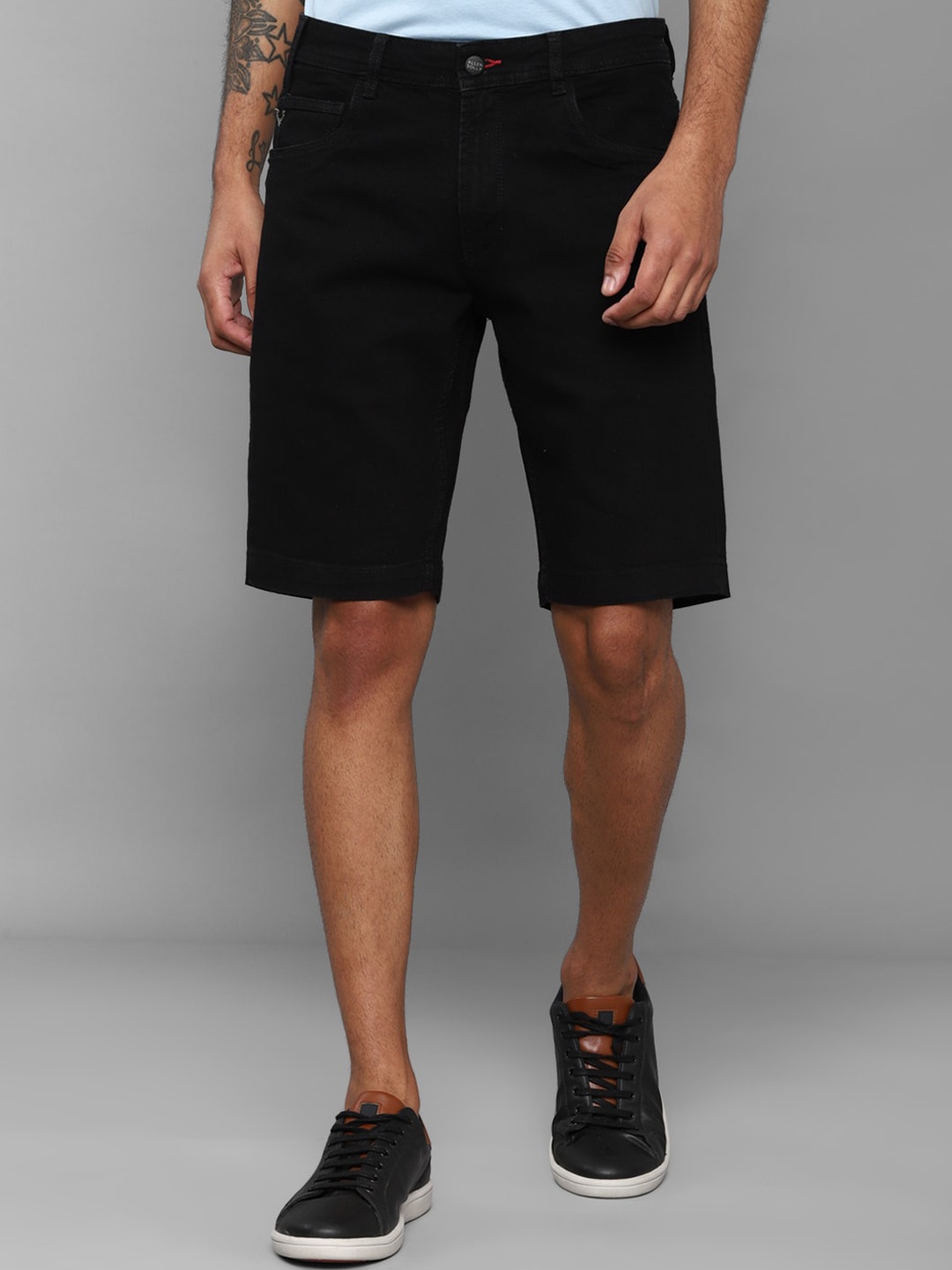 Allen Solly Sport Men Black Slim Fit Denim Shorts