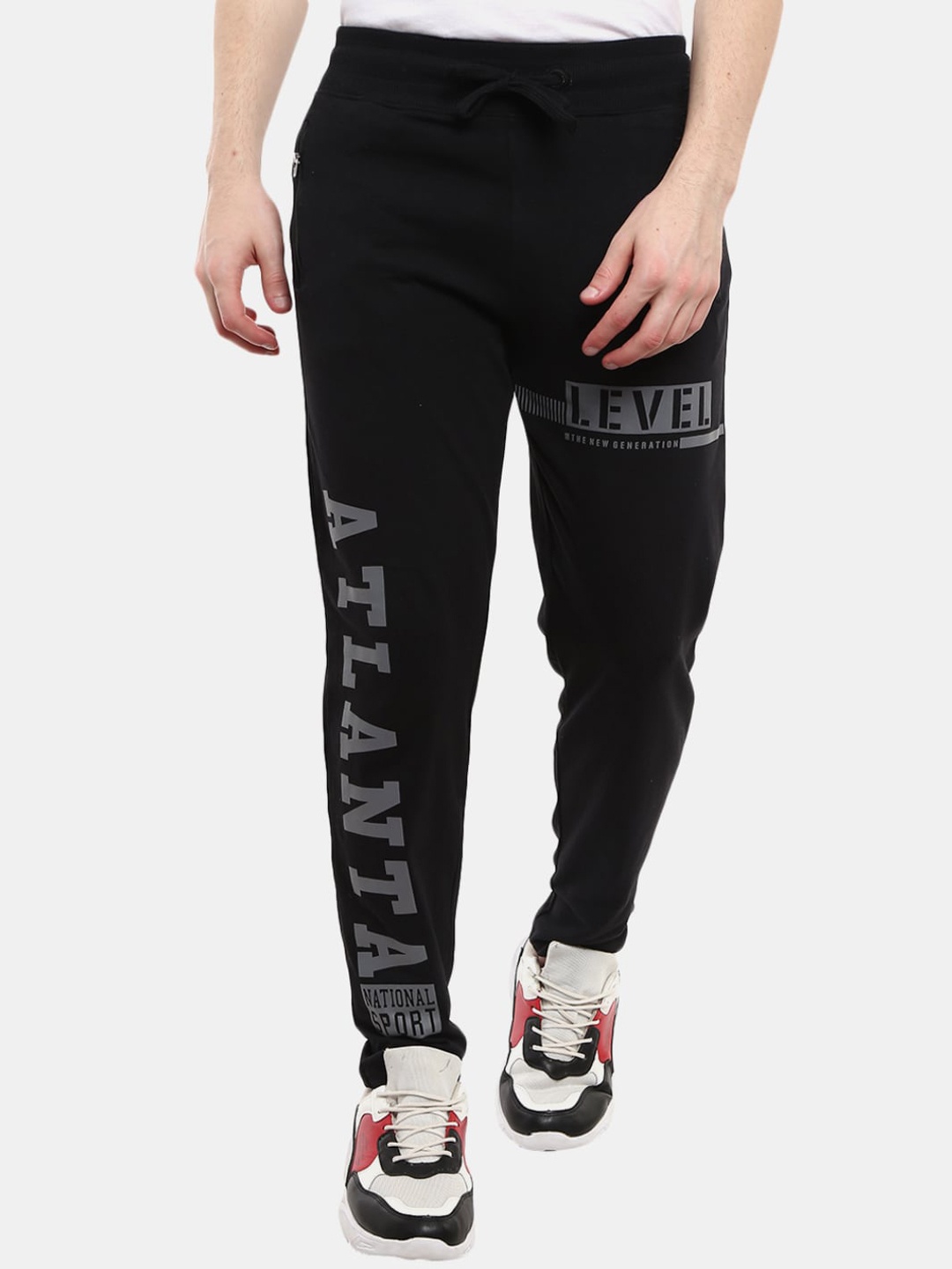 

V-Mart Men Black Printed Track Pants