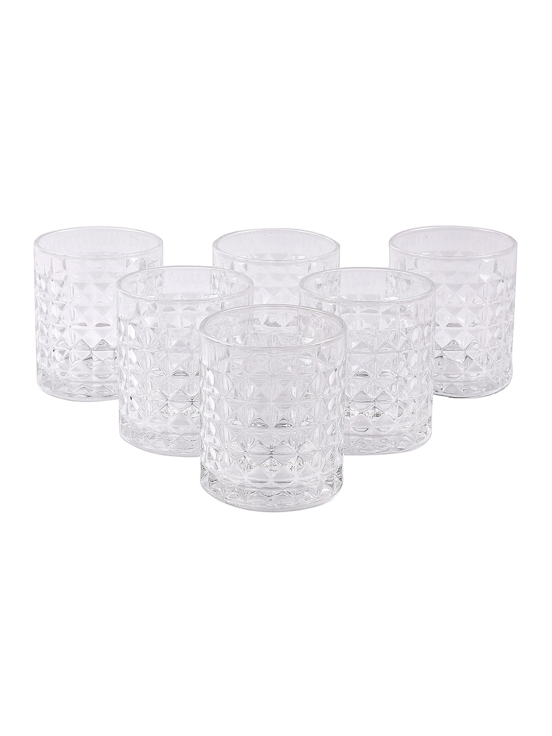 

ceradeco Set Of 6 Transparent Textured Whisky Glasses