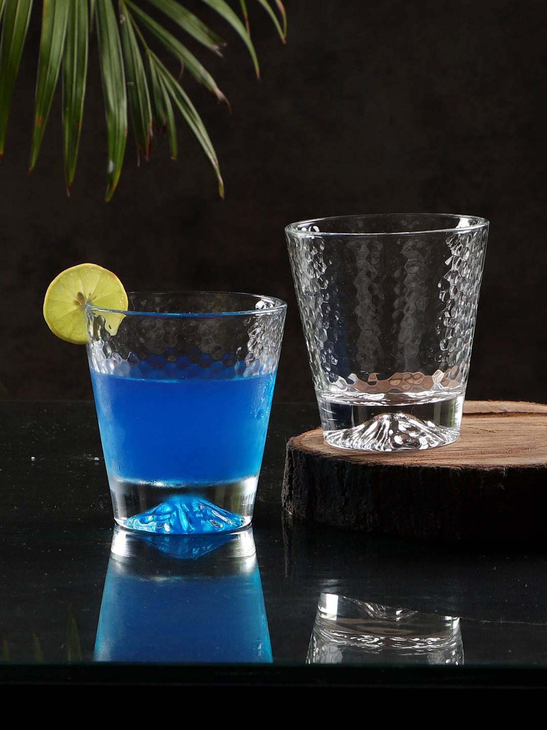 

ceradeco Set Of 6 Transparent Bubble Textured Shot Glasses