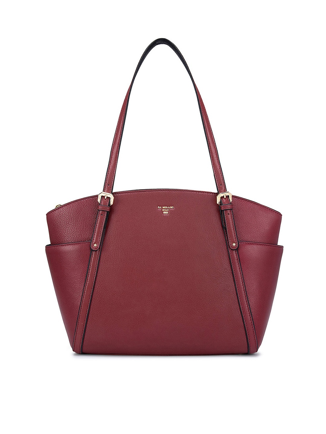 

Da Milano Red Leather Structured Shoulder Bag