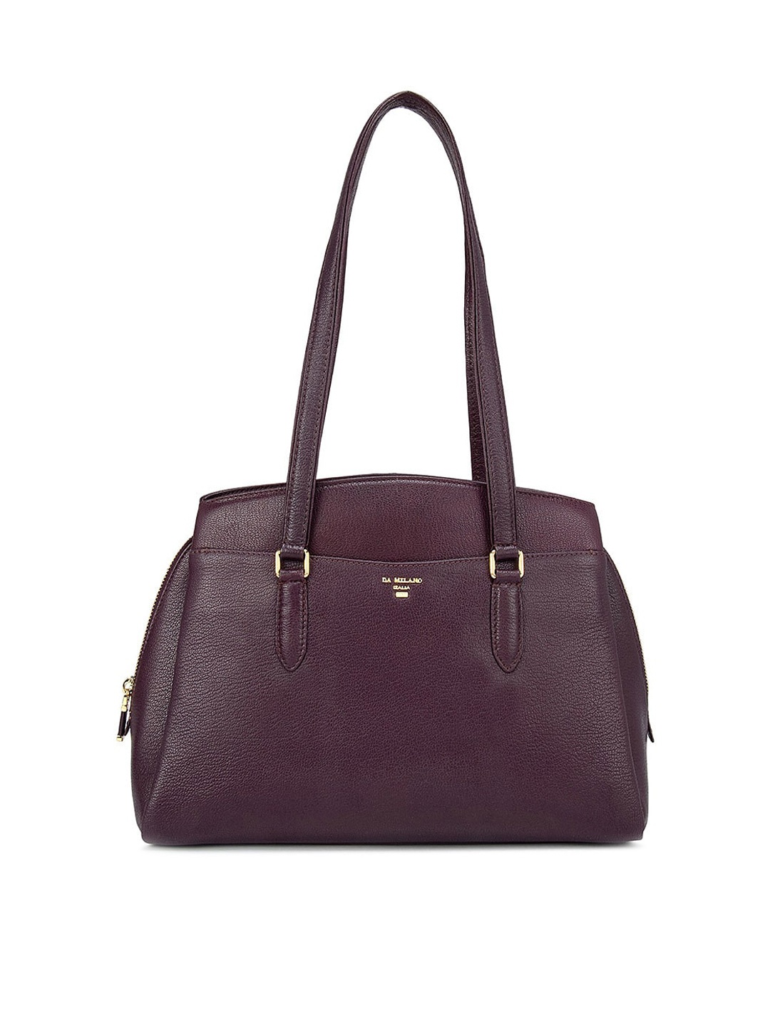 

Da Milano Burgundy Leather Structured Shoulder Bag