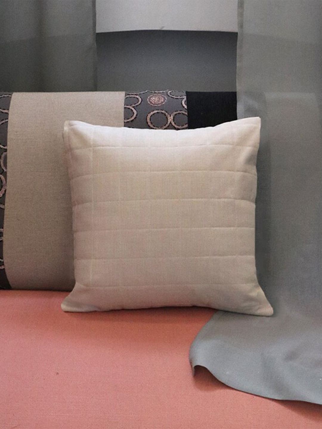 

ZEBA Beige Square Cushion Covers