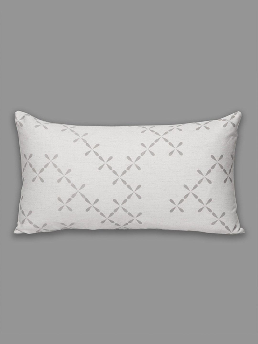 

ZEBA Off White & Grey Geometric Rectangle Cushion Covers