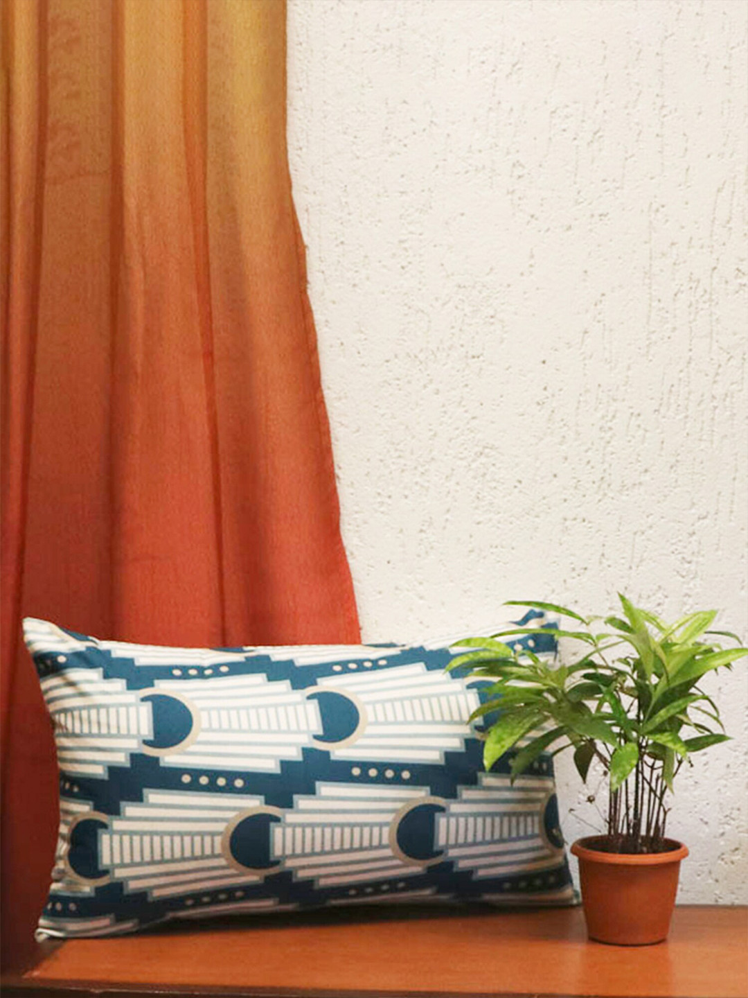 

ZEBA White & Blue Abstract Rectangle Cushion Covers