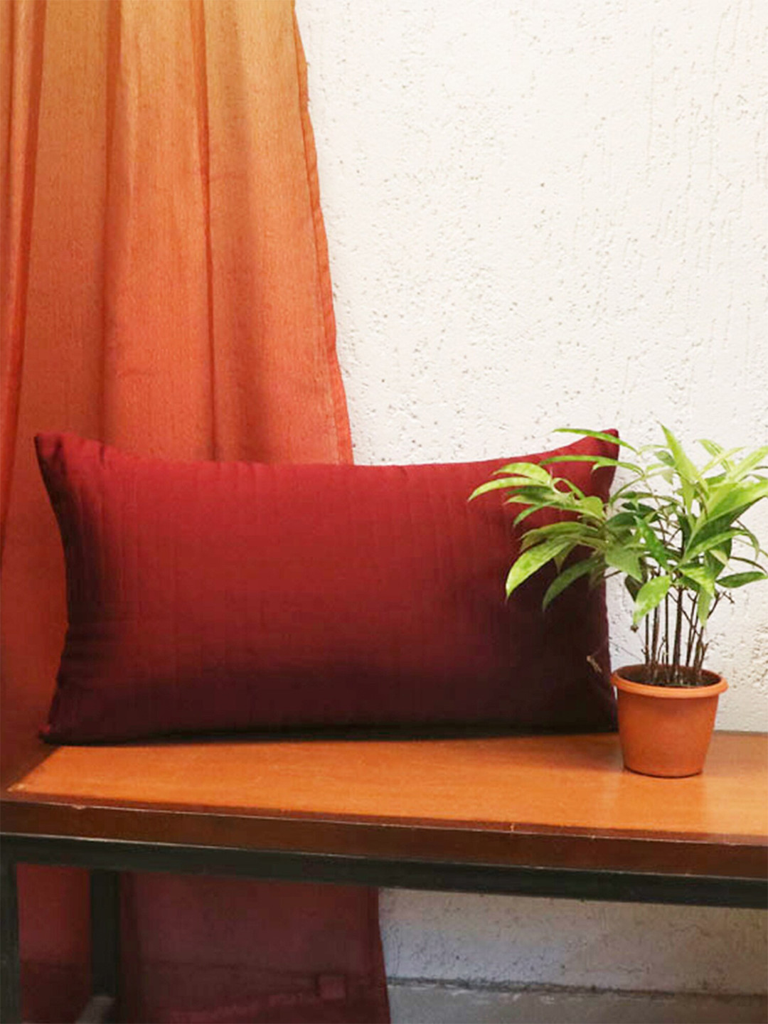 

ZEBA Red Rectangle Polyester Cushion Covers